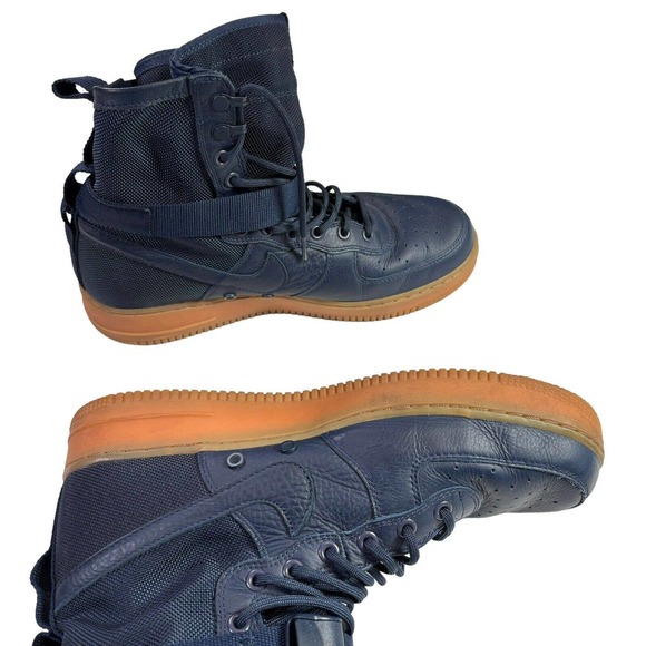 Nike Men's Air Force 1 SF High Size 10.5 Midnight Navy Gum Bottom 864024-400 - Picture 6 of 7